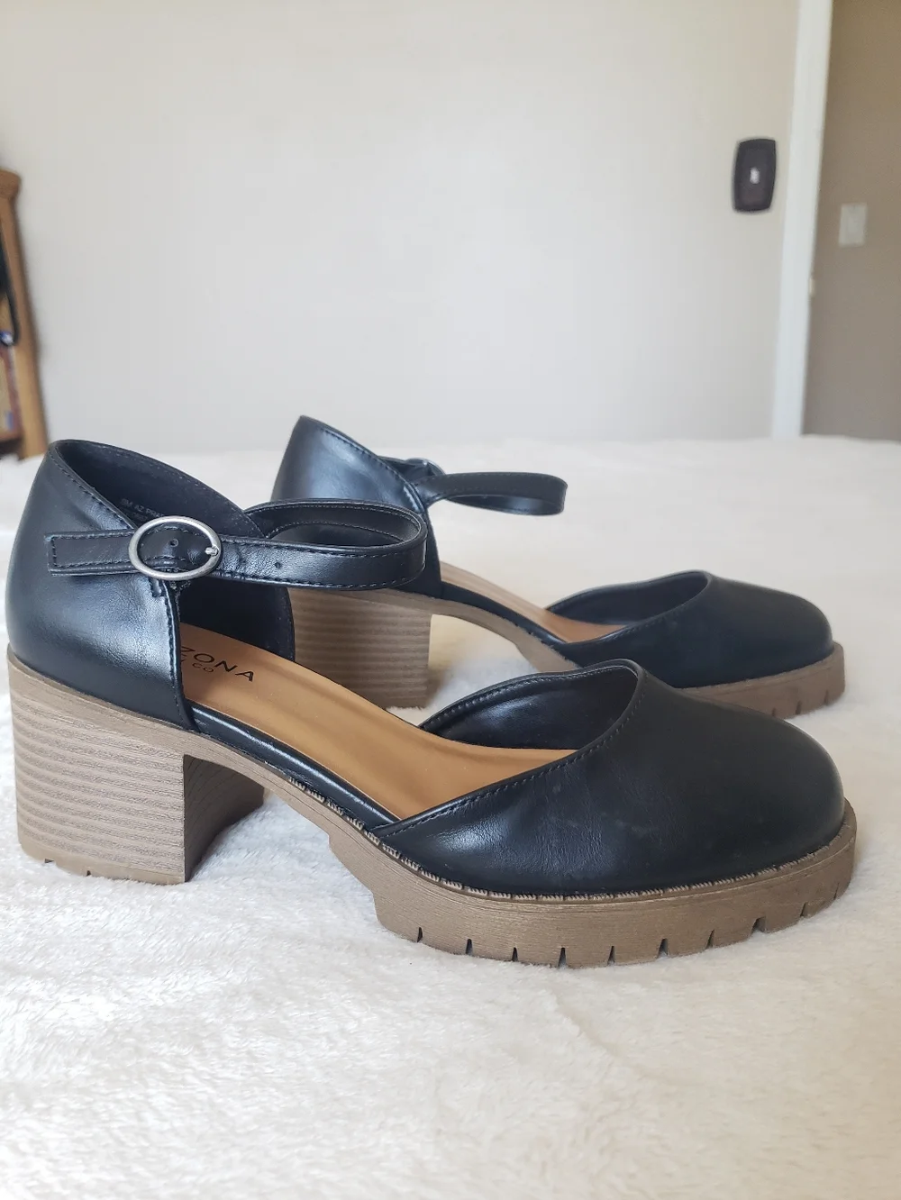 ARIZONA JEAN CO Black Mary Jane Block Heel Shoes Size 8 - Picture 4 of 9